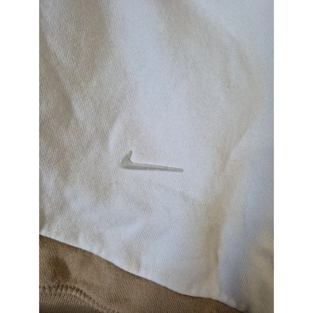 Nike Color Clash Sweatshirt Women Sz Large Brown White Colorblock Oversized Crop
